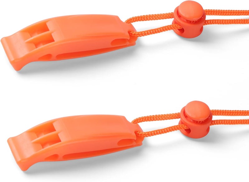 Binboll 2-Pack Whistle Emergency Safety with Lanyards - High Decibel Survival Whistle for Life Jackets, Boating, Kayaking, Hiking, Hunting & Rescue - Image 1